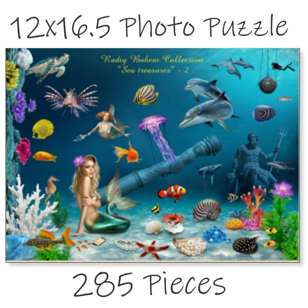 Sea treasures Jigsaw puzzle for girl, Pieces, printing, laser, gift, boardgame, birthday, Thumbnail